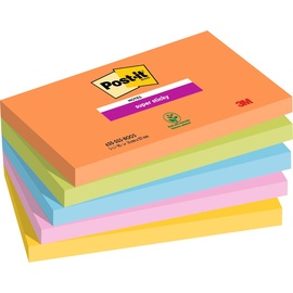 Post-it Super Sticky Notes Bangkok Collection, Haftnotizen extrastark farbsortiert 5 Blöcke,