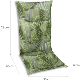 GO-DE Hochlehnerauflage 120 x 50 x 6 cm palmy grün