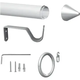 INDEKO Gardinenstange INDEKO "Gera" Gr. 2, silber (silberfarben), Ø:16mm, Stahl, Gardinenstangen, stufenlos verstellbare Teleskopstange