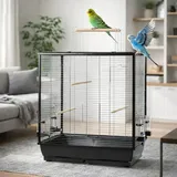 ollesch Vogelkäfig Großer Vogelkäfig 160 x 110 x 50 cm schwarz