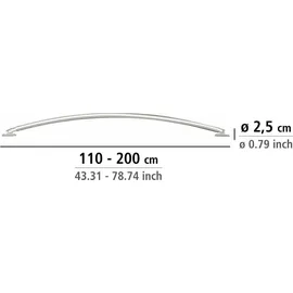 Wenko Duschvorhangstange 110 - 200 cm silber