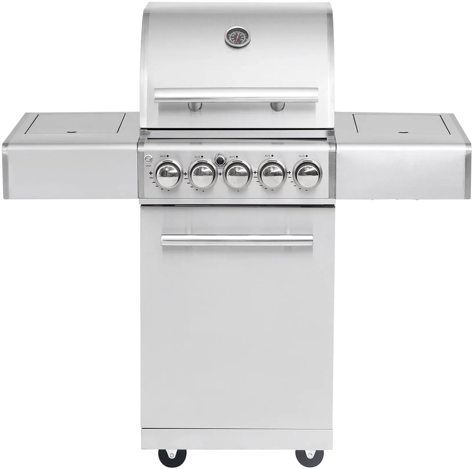 ALLGRILL Gasgrill CHEF S Edelstahl mit Steakzone, Backburner und Air System