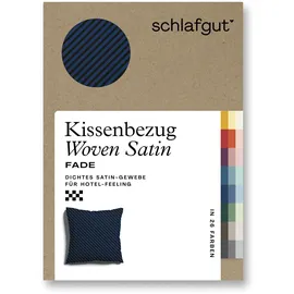schlafgut Kissenbezug Woven Satin Fade 80 x 80 cm Blau