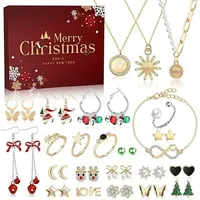 Adventskalender 2023 Frauen Schmuck Weihnachtskalender - Schmuckset Gold Mode fü