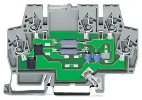 Wago 792-800 Überspannungsschutzmodul für Signaltechnik, Nennspannung DC 24 V, für 2 Signalpfade mit gemeinsamer Ableitung 792800