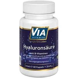 Via Vitamine Hyaluronsäure, mit allen wichtigen B-Vitaminen, vegane Kapseln, hochdosiert, Apothekenqualität