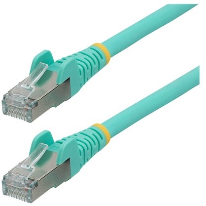 50cm CAT6a Ethernet Cable - Aqua - Low Smoke Zero Halogen (LSZH) - 10GbE 500MHz 100W PoE++ Snagless RJ-45 w/Strain Reliefs S/FTP Network Patch Cord - patch cable - 50 cm - aqua