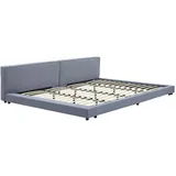 Home Deluxe Bett mit Ablage GALAXIS - Grau 270 x 200 cm - inkl. Lattenrost | bodentiefes Designbett, Familienbett, Polsterbett, Futonbett - Grau