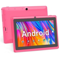 Haehne A33 Quad-Core-Prozessor, 1 GB RAM Tablet (7", 8 GB, Android 5.0 Lollipop, mit Dualkameras, WLAN, Bluetooth, für erwachsene Kinder) rosa