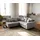 DeLife Ecksofa Clovis Hellgrau Strukturstoff Armlehne Ottomane Rechts - Grau/Hellgrau