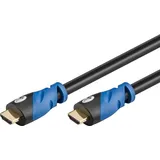 goobay 72316 Premium HDMI Kabel mit Ethernet, 4K, Ultra-/Full-HD, 3D, vergoldete Stecker 1 m