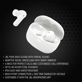 JBL Tune Beam 2 Ghost Edition Ghost  White