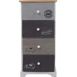Mobili Rebecca Rebecca Mobili Schubladenschrank 75 x 35 x 29 cm Weiß/Grau