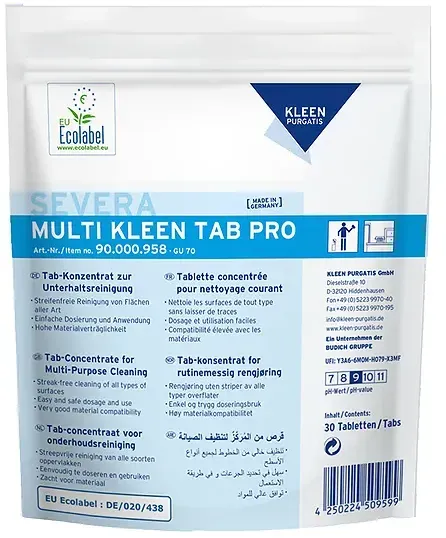 SEVERA MULTI KLEEN TAB PRO 30 Stück im Beutel 30 Stück innovative hochkonzentrierte Allzweckreiniger Tabs