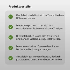 Baumarktplus 2er Set 100 kg Werkbank Klappbar höhenverstellbar Werktisch Spanntisch Arbeitstisch