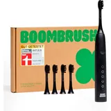 BOOM BRUSH Elektrische Zahnbürste schwarz + Aufsteckbürsten 5 St.