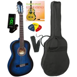 MSA Gitarre/Kinder/ Jugend 3/4 im Set mit Tasche, Band,Saiten, 3 Picks und Stimmgerät für Einsteiger und Kinder