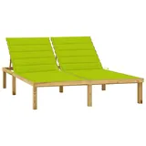 vidaXL Doppel-Sonnenliege 200 x 138 x 77 cm Grün