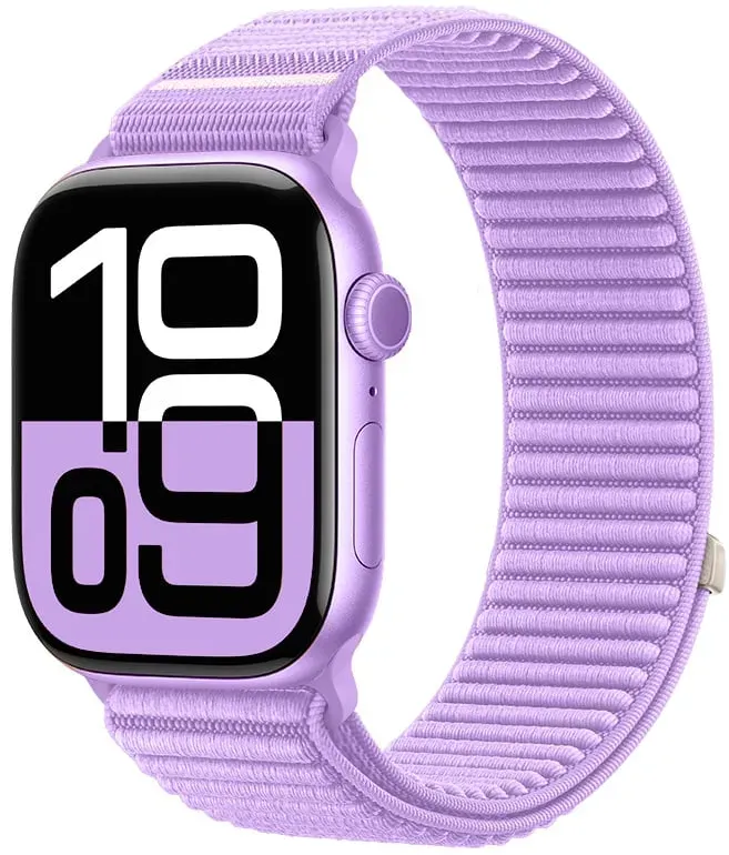 Strap-it Apple Watch Ultra Armband Nylon für Apple Watch Ultra - Lila - Klettverschluss