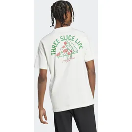 adidas Lounge Pizza Graphic Kurzarm-T-Shirt Off White S
