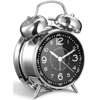 Azyh Lauter Wecker für Schwerschläfer mit Ohne Ticken, Doppelglockewecker,