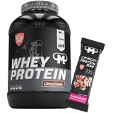 3kg Mammut Whey Protein Eiweißshake - Set inkl. Protein Shaker, Riegel, Powderbank oder Tasse (Schoko, Mammut Protein Bar - Raspberry)