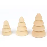 3er Set Holz Tannenbäume 3D Dekoration Tischdeko Herbst Weihnachten DIY Basteln