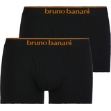 bruno banani Herren Boxershorts, »Short / Pant - 2er Pack Quick Access Unterhose, einfarbig, Baumwolle Schwarz XL