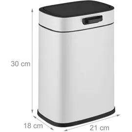 Relaxdays Hängender Küchenmülleimer 5 l Weiß