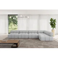 altdecor Modulares Sofa Ecksofa in L-Form - Samaro-L3 - 380x190x70 cm Hellgrau universal, links/rechts Corner modular Sofa Eckcouch Couch Wohnlands... - Hellgrau/Grau