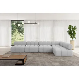 altdecor Modulares Sofa Ecksofa in L-Form - Samaro-L3 - 380x190x70 cm Hellgrau universal, links/rechts Corner modular Sofa Eckcouch Couch Wohnlands... - Hellgrau/Grau