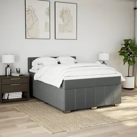 vidaXL Boxspringbett 140 x 200 cm Dunkelgrau