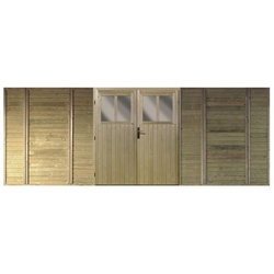 KARIBU Carport-Doppeltür, holzfarben, Außenmaß Breite: 540 cm - braun