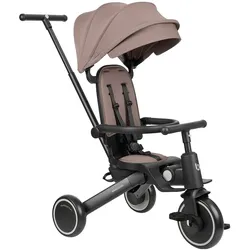 Kikkaboo Dreirad 5 in 1 Trix 2 zusammenklappbar, verstellbare Rückenlehne, Gurt beige