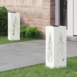 vidaXL Solarleuchte Stahl 2 pcs  weiß