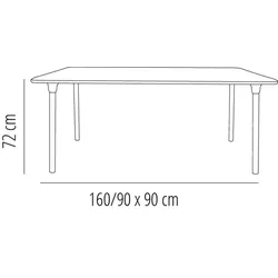 Resol FLASH Rechteckiger Tisch Indoor, Outdoor 160x90 Schokolade