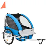 vidaXL 2-in-1 Fahrradanhänger und Kinderwagen Blau und Grau