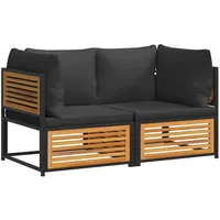 vidaXL 2-tlg Garten-Sofa-Set mit Kissen Massivholz Akazie Modell 1