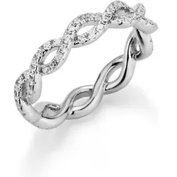 Giorgio Martello Milano Ring Infinity (Unendlichkeitszeichen) mit Zirkonia, Silber 925 54 Damen 