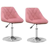 vidaXL Esszimmerstuhl Esszimmerstühle 2 Stk. Drehbar Rosa Samt (2 St) rosa