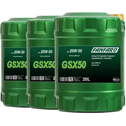 3x 20l Fanfaro Gsx 50 20w-50 Universal Motoröl Passend Für Benziner + Diesel:
