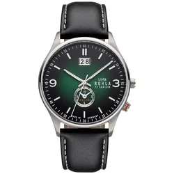 UMR Ruhla Herren Armbanduhr Classic 17083 Titan Lederband schwarz
