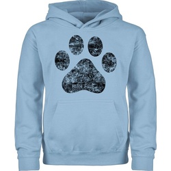 Shirtracer Hoodie »High Five Hunde Pfote - Tiermotiv Animal Print - Kinder Premium Kapuzenpullover« pullover mit hundepfoten - hoodie pfoten - kapuzenpullover hundepfote blau 128 (7/8 Jahre)
