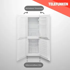 Telefunken Kühl-Gefrierkombination Kühlschrank groß mit Gefrierfach 174 Liter Nutzinhalt freistehend