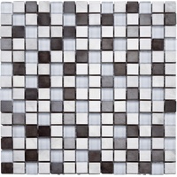 KNG Mosaikfliese Metal 5 30 x 30 cm silber Steinmaß: ca. 1,85 x 1,85 cm