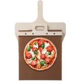 Verschiebbarer Pizzaschieber, 21.65x13.78in Pizzawendeschaufel, leichtes Pizzapaddel mit Griff, Pizzabrett, Holzpfannen, Pizzawender für Restaurants, Grill, Backen von Brot und Kuchen