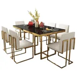 JVmoebel Esstisch Luxus Tisch Edelstahl Esszimmer Holz Design Modern Möbel, Made in Europa schwarz