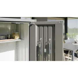 Biohort Terrassenschrank Romeo 132 x 87 x 181 cm Silber-metallic
