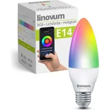 linovum E14 LED Kerze Smart Wifi Sprach- & Appsteuerung RGB dimmbare Lichtfarbe - WLAN Lampe kompatibel mit Alexa Echo, Google Home