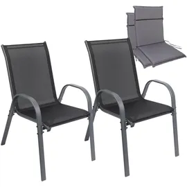 Albatros Kuba Gartenstuhl 55 x 60 x 90 cm grau 2 St.